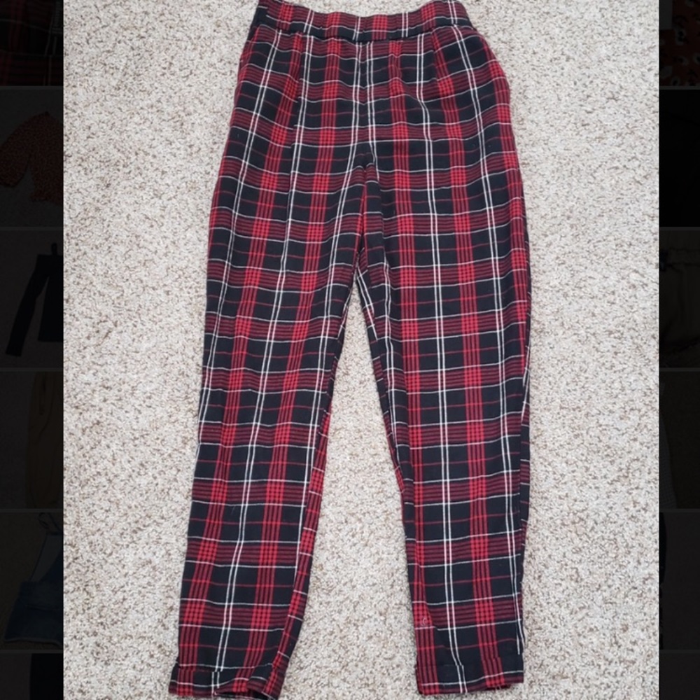 Forever 21 red plaid pants